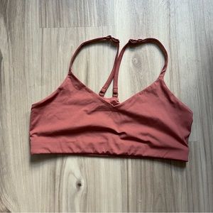 Girlfriend Collective V Neck Bralette in Rose